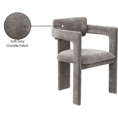 Brenda Grey Chenille Fabric Dining Chair, Set of 2