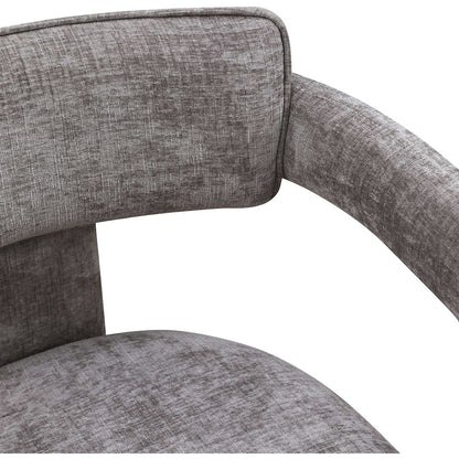 Brenda Grey Chenille Fabric Dining Chair, Set of 2