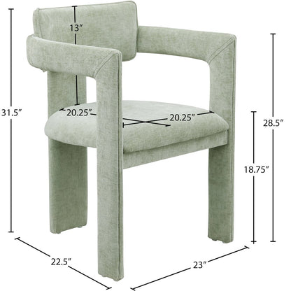Brenda Mint Chenille Fabric Dining Chair, Set of 2
