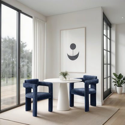 Brenda Navy Chenille Fabric Dining Chair, Set of 2