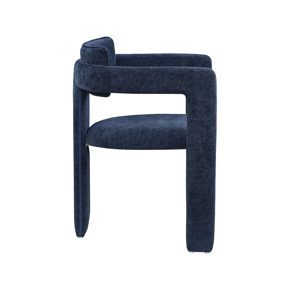 Brenda Navy Chenille Fabric Dining Chair, Set of 2