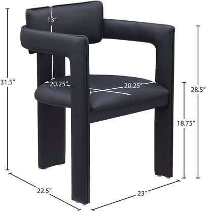 Brenda Black Vegan Leather Dining Chair, Set of 2