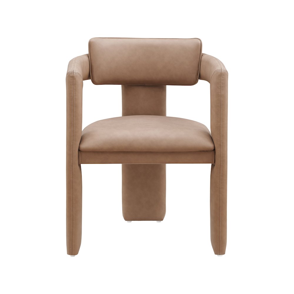 Brenda Brown Vegan Leather Dining Chair, Set of 2