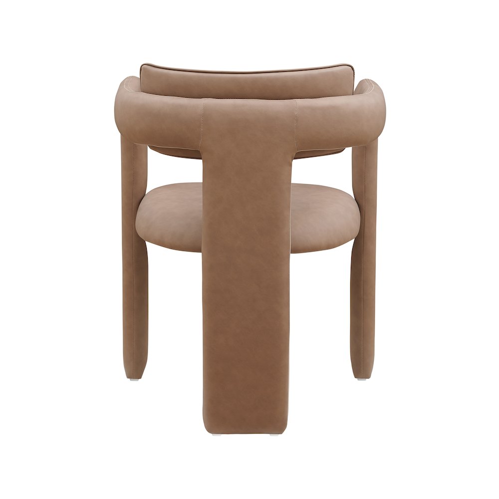 Brenda Brown Vegan Leather Dining Chair, Set of 2