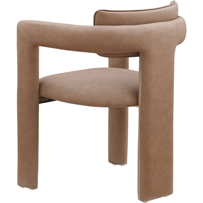 Brenda Brown Vegan Leather Dining Chair, Set of 2