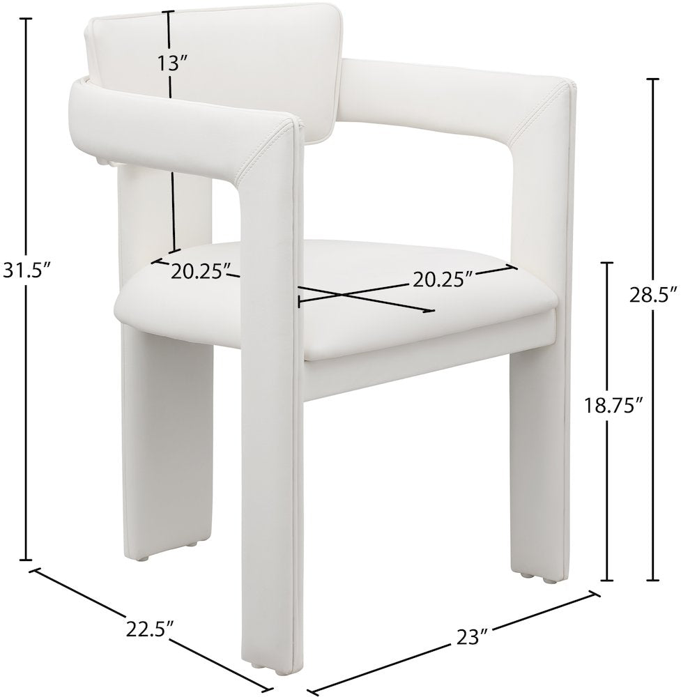 Brenda Cream Vegan Leather Dining Chair, Set of 2