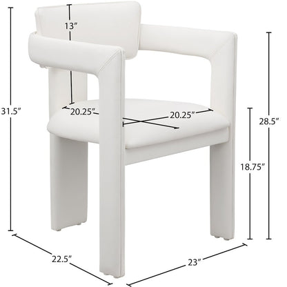 Brenda Cream Vegan Leather Dining Chair, Set of 2
