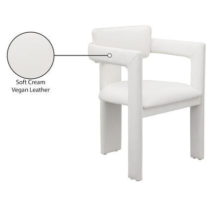 Brenda Cream Vegan Leather Dining Chair, Set of 2