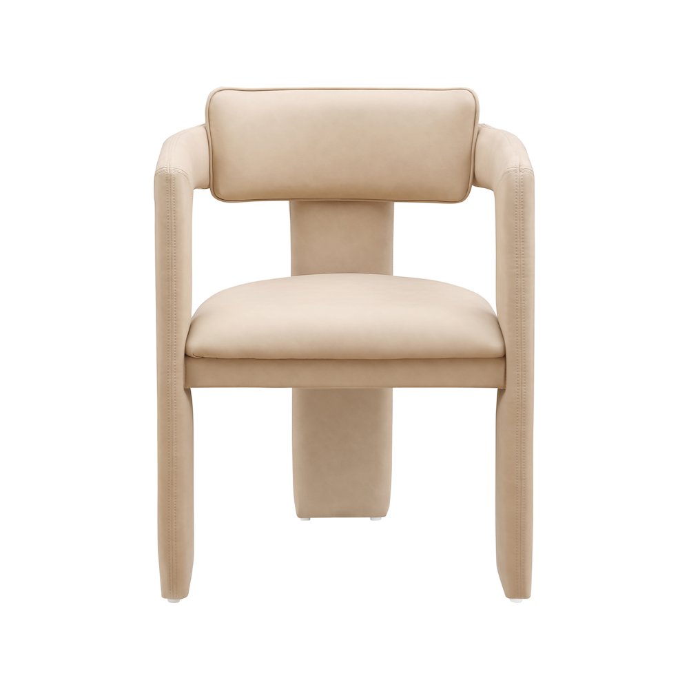 Brenda Tan Vegan Leather Dining Chair, Set of 2