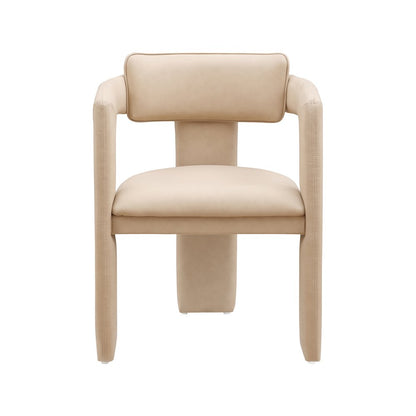 Brenda Tan Vegan Leather Dining Chair, Set of 2