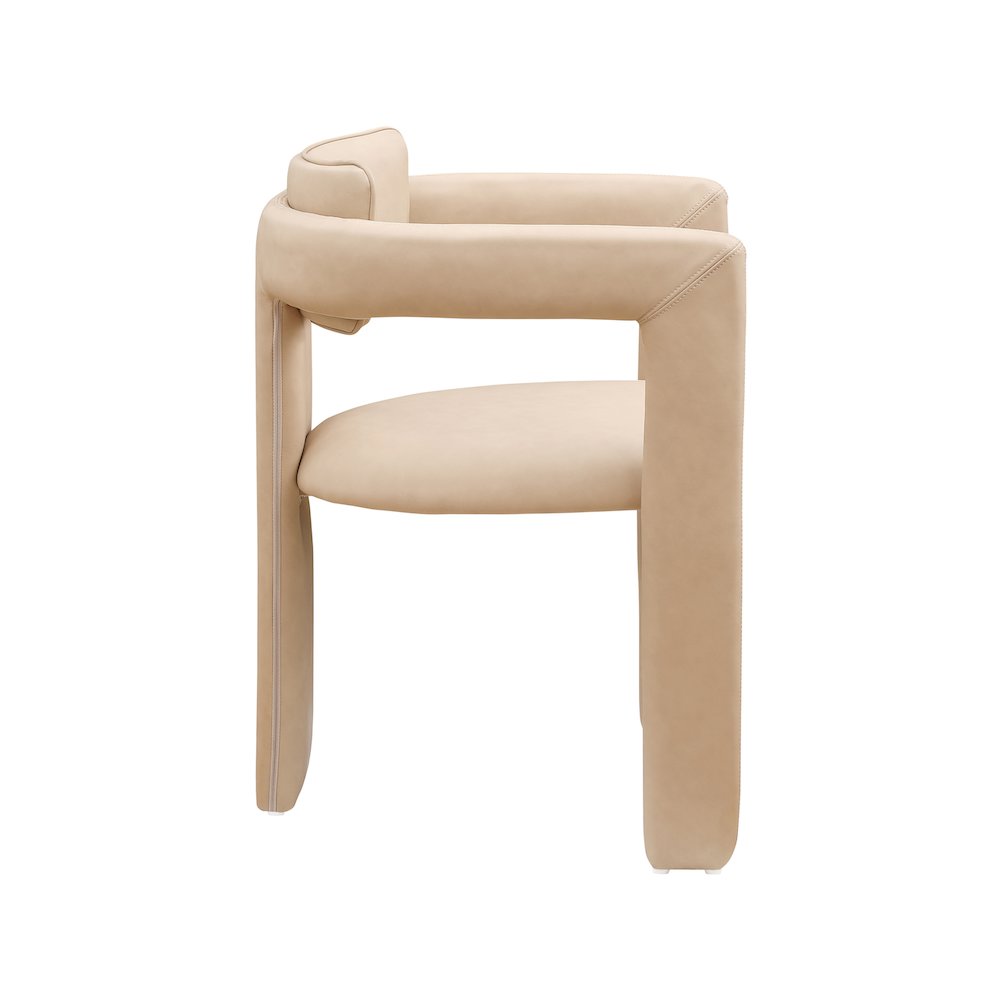 Brenda Tan Vegan Leather Dining Chair, Set of 2