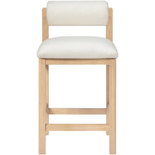 Roundhill Cream Linen Textured Fabric Upholstered Counter Stool
