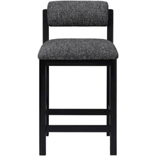 Roundhill Black Linen Textured Fabric Upholstered Counter Stool