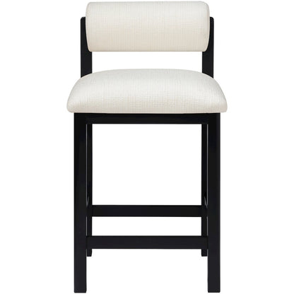 Roundhill Cream Linen Textured Fabric Upholstered Counter Stool