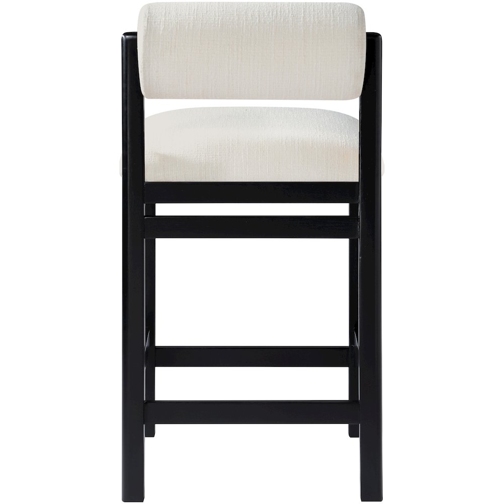 Roundhill Cream Linen Textured Fabric Upholstered Counter Stool