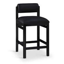 Roundhill Black Vegan Leather Upholstered Counter Stool