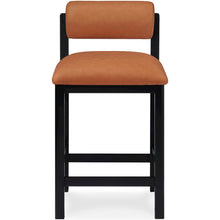 Roundhill Cognac Vegan Leather Upholstered Counter Stool