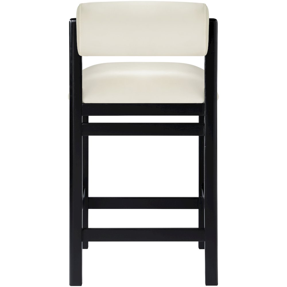 Roundhill Cream Vegan Leather Upholstered Counter Stool