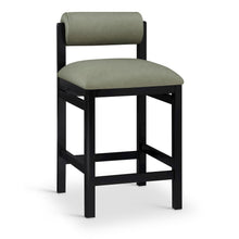 Roundhill Green Vegan Leather Upholstered Counter Stool