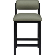 Roundhill Green Vegan Leather Upholstered Counter Stool
