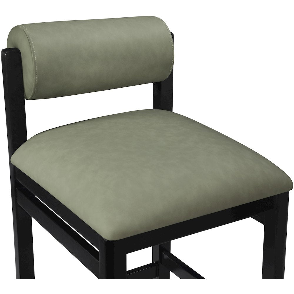 Roundhill Green Vegan Leather Upholstered Counter Stool