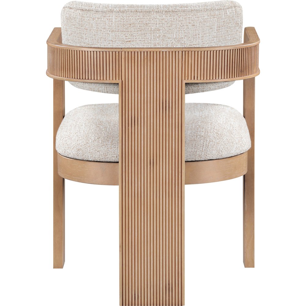 Sacha Beige Linen Textured Fabric Upholstered Dining Chair, Set of 2