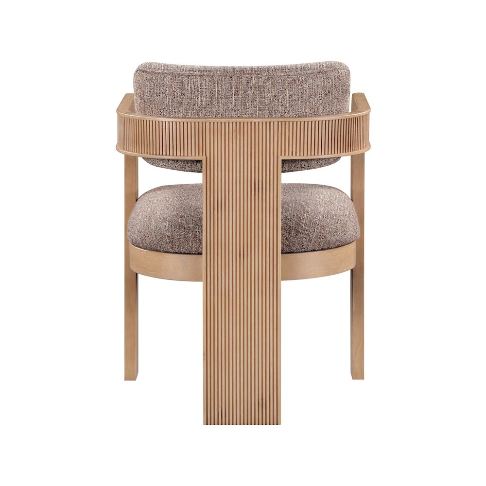 Sacha Brown Linen Textured Fabric Dining Chair, Set of 2