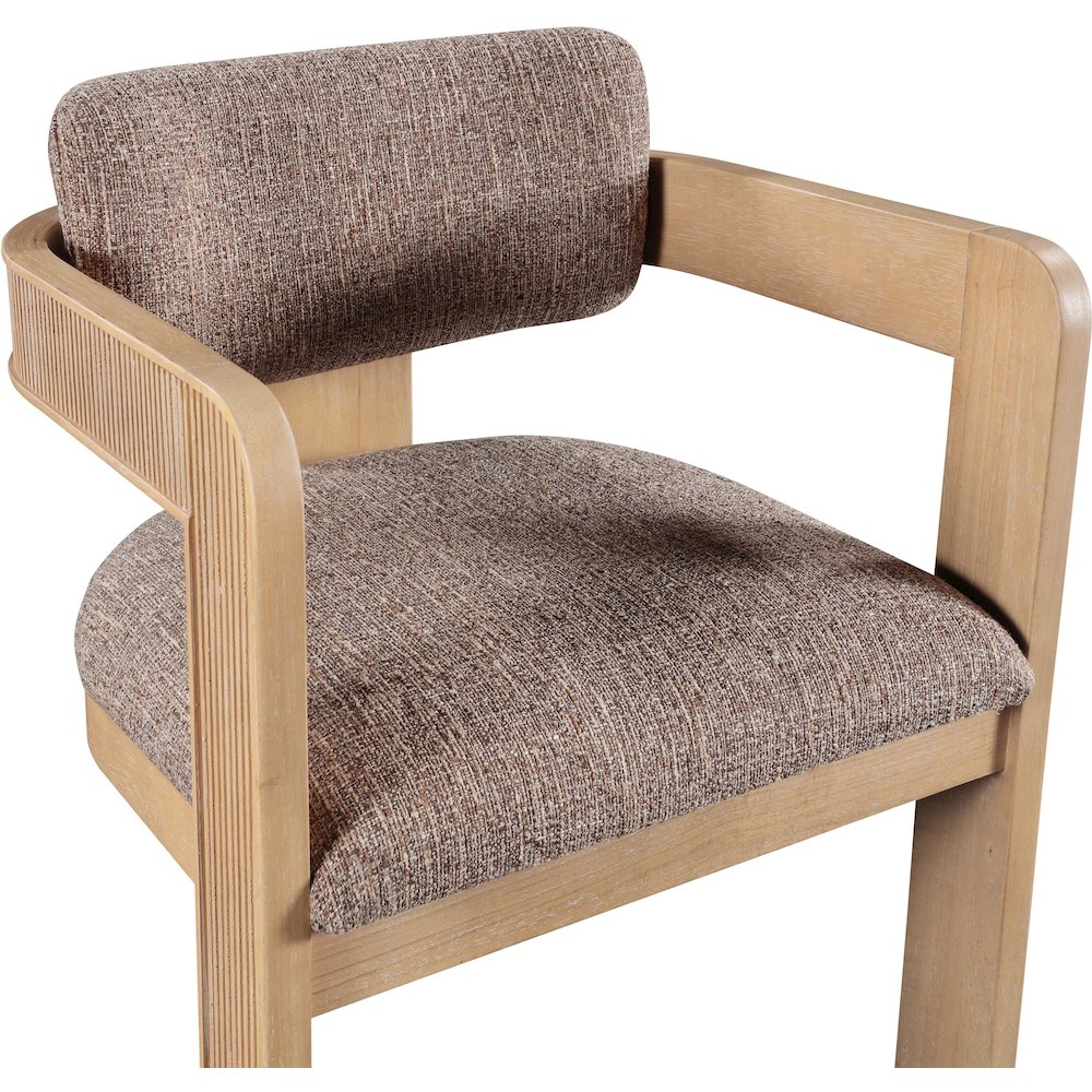 Sacha Brown Linen Textured Fabric Dining Chair, Set of 2