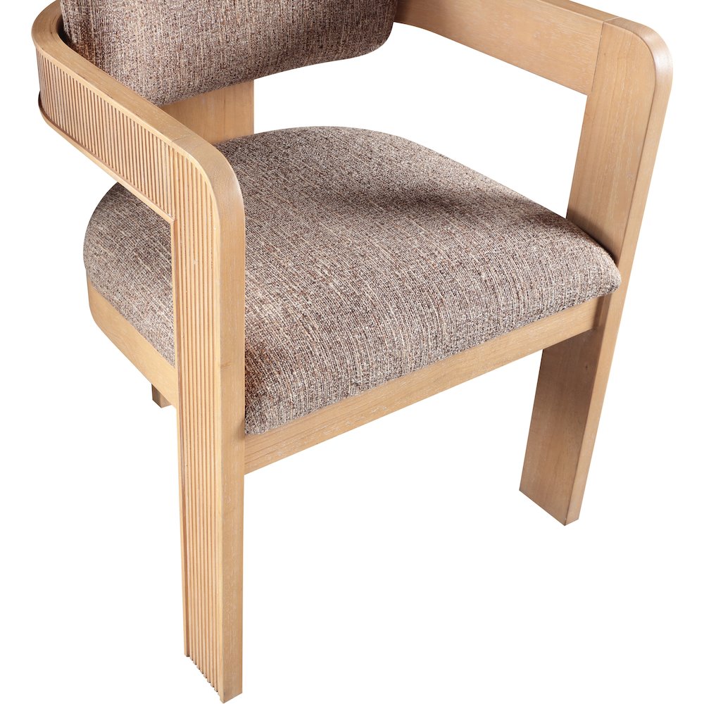 Sacha Brown Linen Textured Fabric Dining Chair, Set of 2