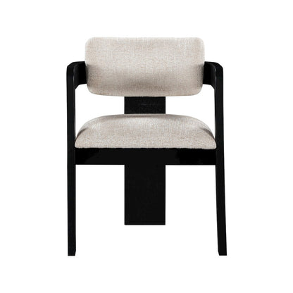 Sacha Beige Linen Textured Fabric Dining Chair, Set of 2