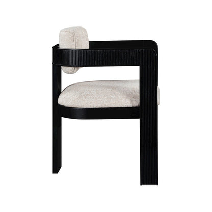 Sacha Beige Linen Textured Fabric Dining Chair, Set of 2