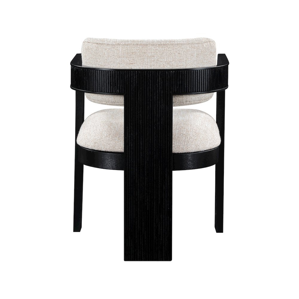 Sacha Beige Linen Textured Fabric Dining Chair, Set of 2