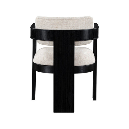Sacha Beige Linen Textured Fabric Dining Chair, Set of 2