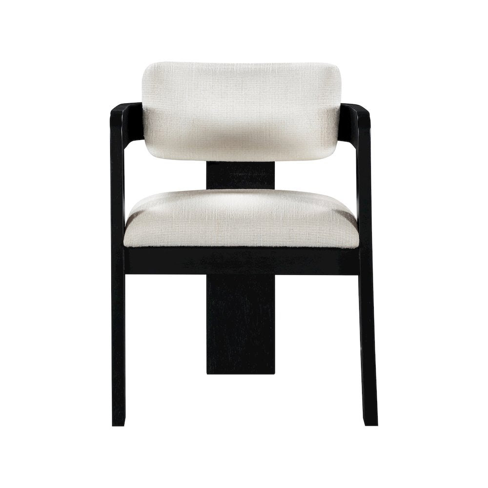 Sacha Cream Linen Textured Fabric Dining Chair, Set of 2