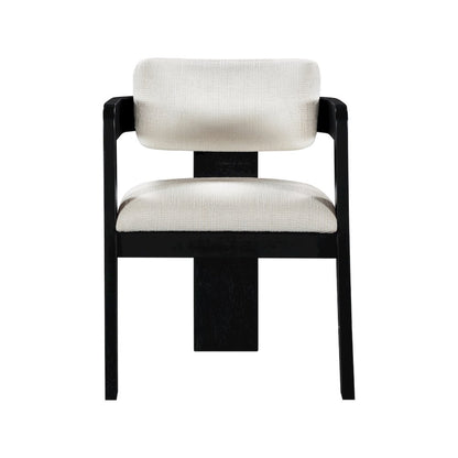 Sacha Cream Linen Textured Fabric Dining Chair, Set of 2