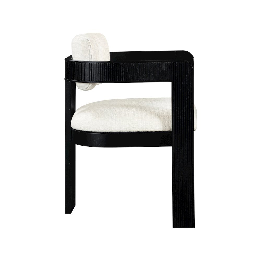 Sacha Cream Linen Textured Fabric Dining Chair, Set of 2