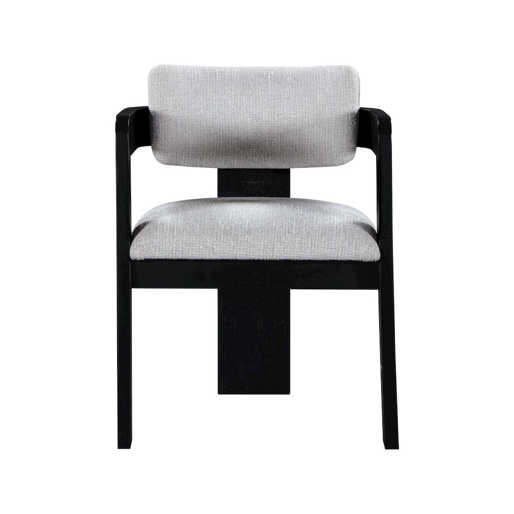 Sacha Grey Linen Textured Fabric Dining Chair, Set of 2