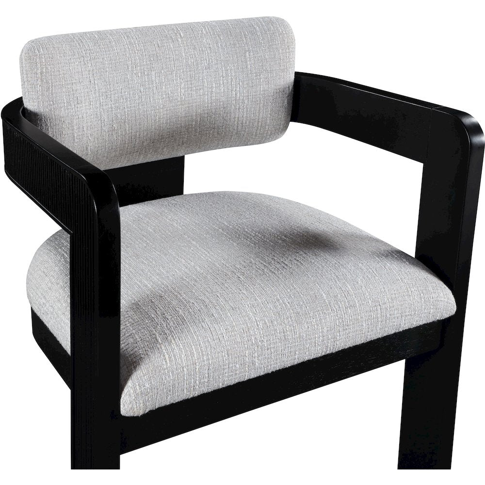 Sacha Grey Linen Textured Fabric Dining Chair, Set of 2