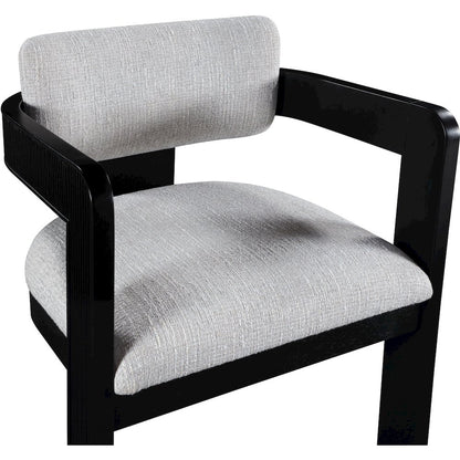 Sacha Grey Linen Textured Fabric Dining Chair, Set of 2