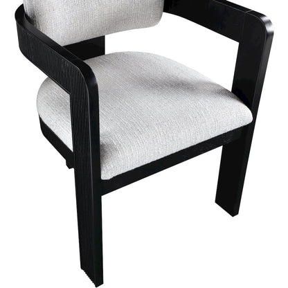 Sacha Grey Linen Textured Fabric Dining Chair, Set of 2