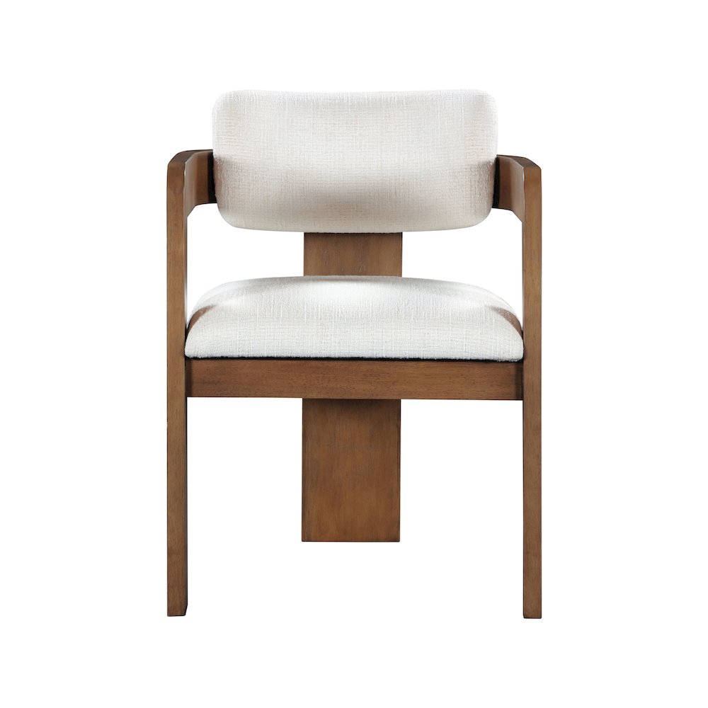 Sacha Cream Linen Textured Fabric Dining Chair, Set of 2