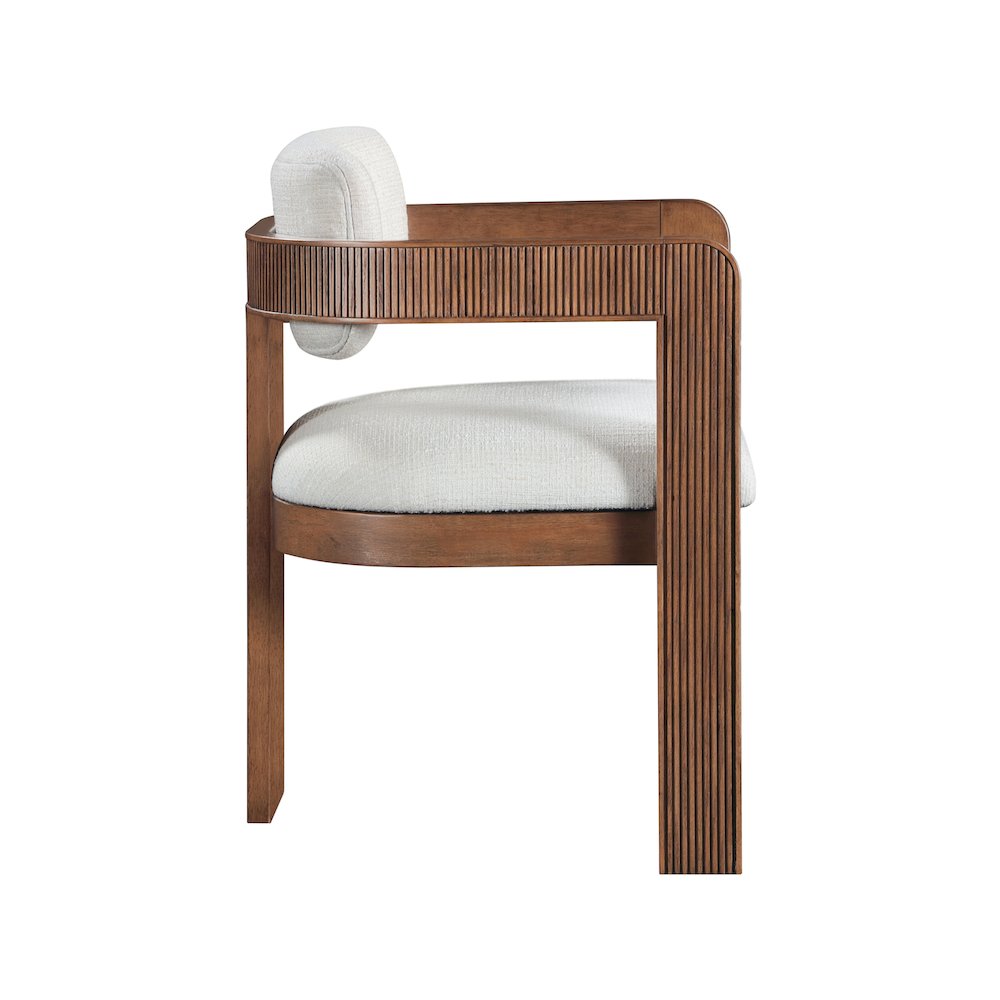 Sacha Cream Linen Textured Fabric Dining Chair, Set of 2