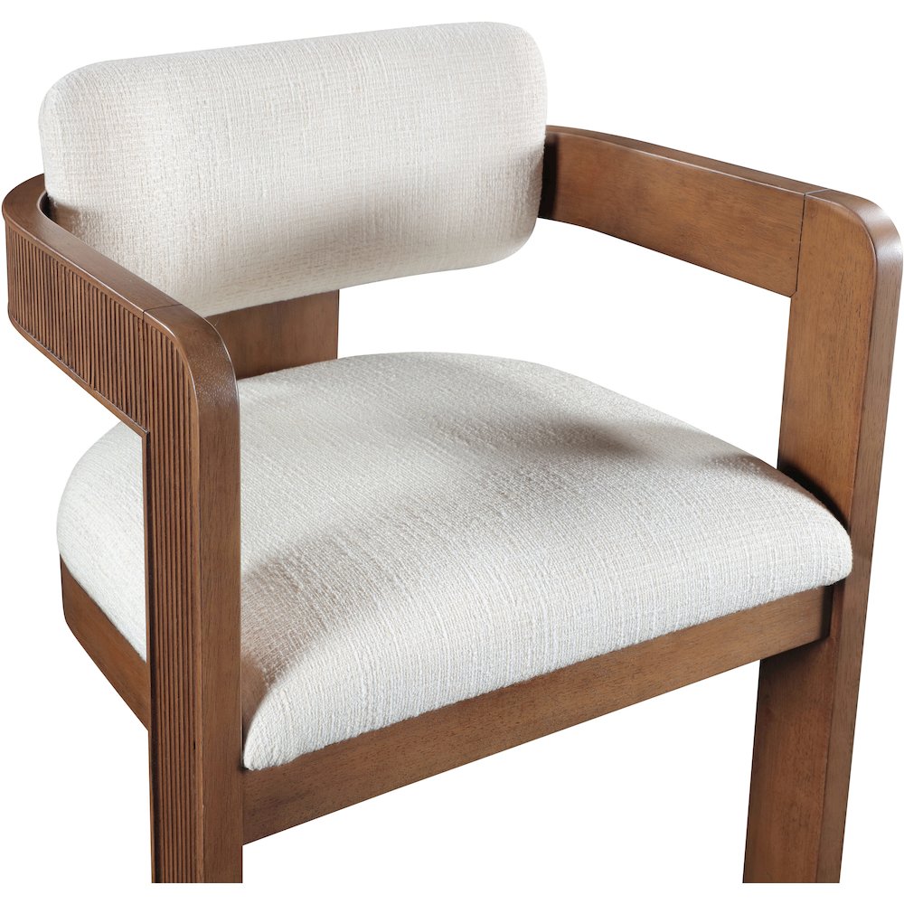 Sacha Cream Linen Textured Fabric Dining Chair, Set of 2