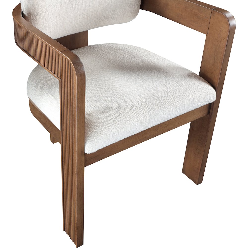 Sacha Cream Linen Textured Fabric Dining Chair, Set of 2