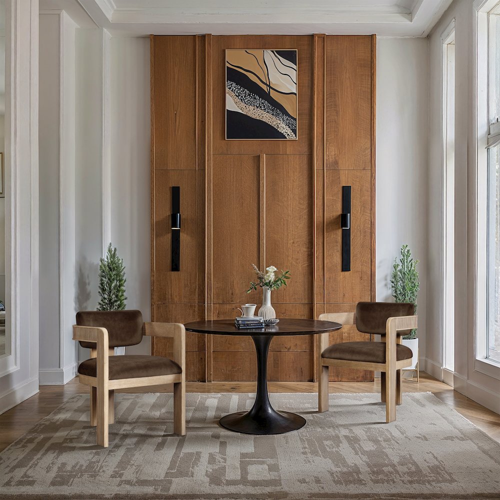 Sacha Brown Velvet Dining Chair, Set of 2