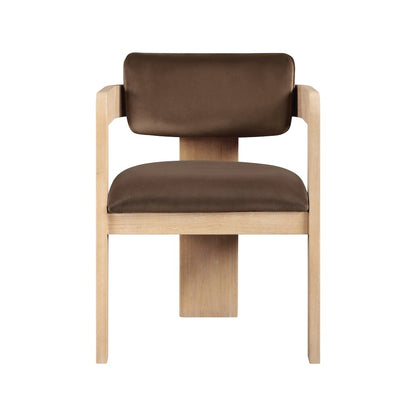 Sacha Brown Velvet Dining Chair, Set of 2
