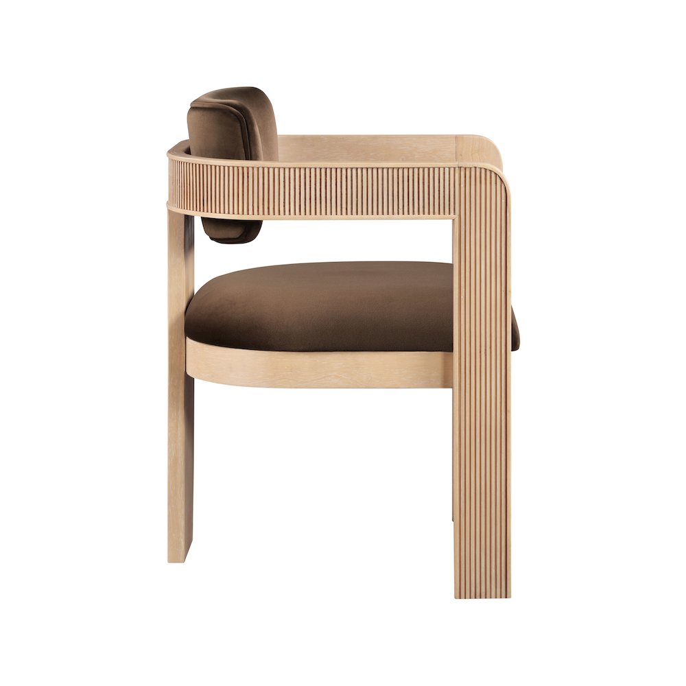 Sacha Brown Velvet Dining Chair, Set of 2