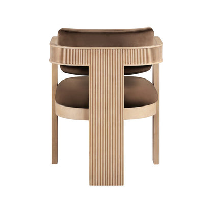 Sacha Brown Velvet Dining Chair, Set of 2