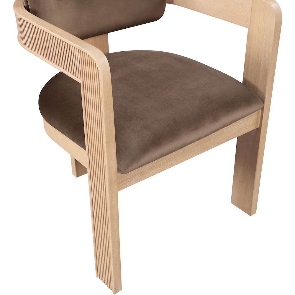 Sacha Brown Velvet Dining Chair, Set of 2