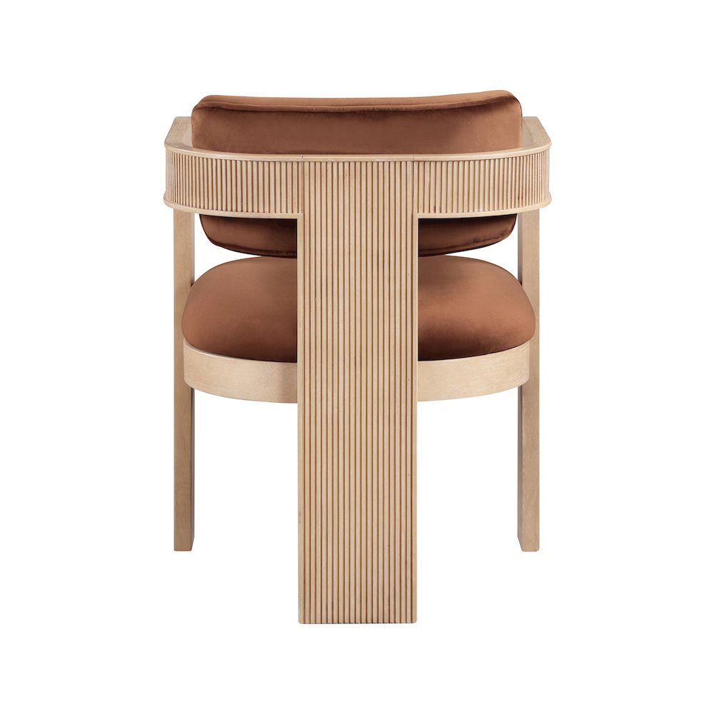 Sacha Cognac Velvet Dining Chair, Set of 2